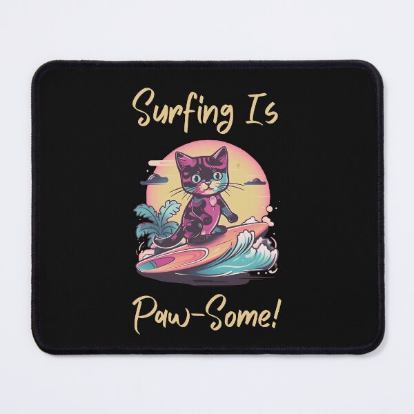 Item preview, Retro Kitty Surfer designed and sold by HappyLifeCreate.