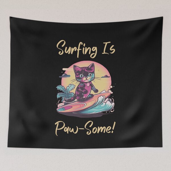 Item preview, Retro Kitty Surfer designed and sold by HappyLifeCreate.