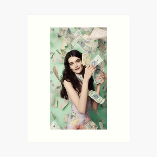 Woman Money Art Print