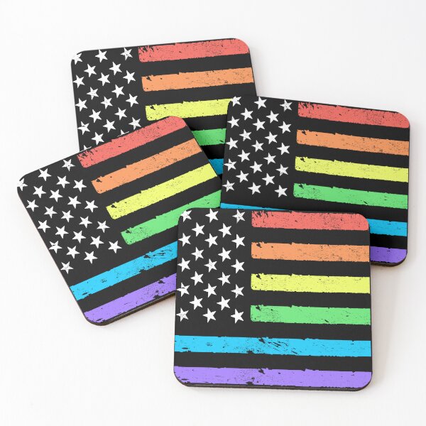 Item preview, Gay Pride Rainbow American Flag | LGBT 4th of July | LGBTQ Progress Flag designed and sold by YikesForever.