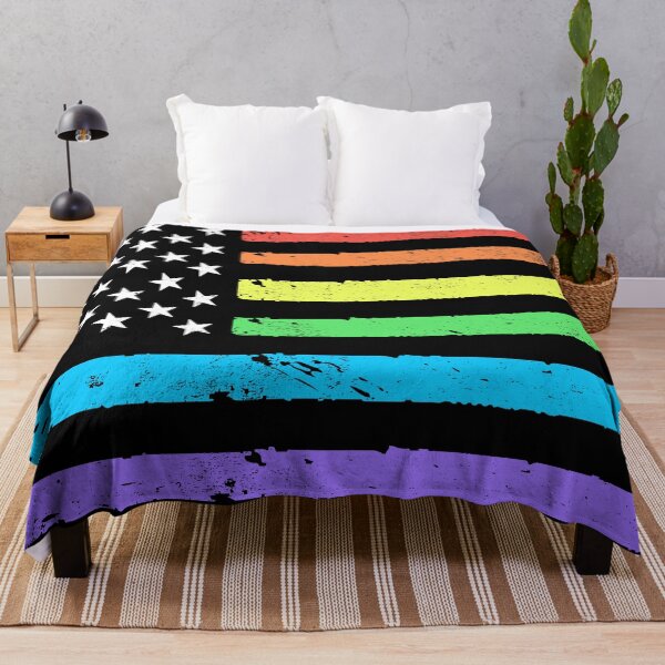 Item preview, Gay Pride Rainbow American Flag | LGBT 4th of July | LGBTQ Progress Flag designed and sold by YikesForever.