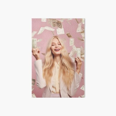 Blonde Woman Money Art Board Print