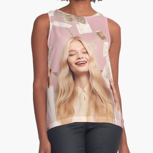 Blonde Woman Money Sleeveless Top