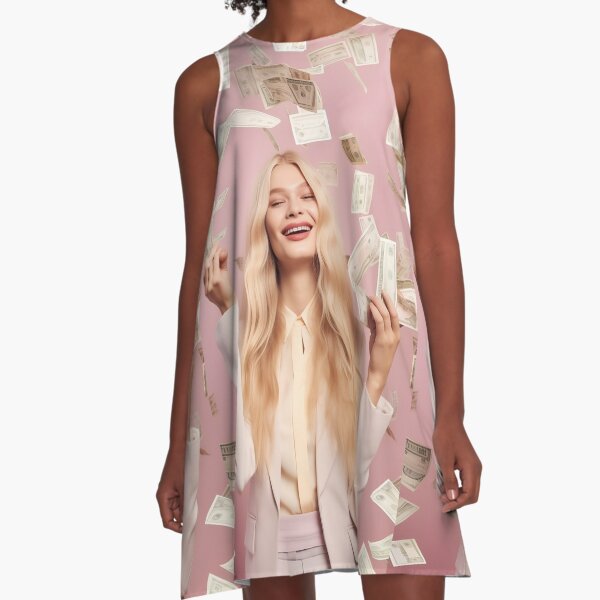 Blonde Woman Money A-Line Dress