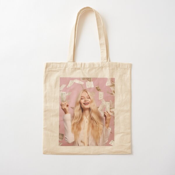 Blonde Woman Money Cotton Tote Bag
