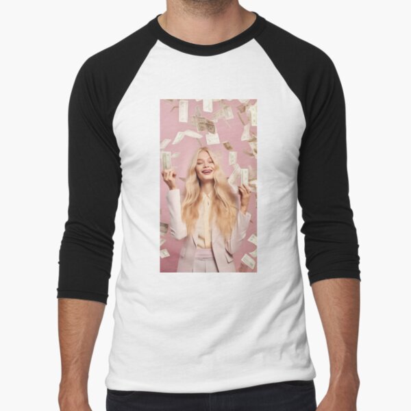Blonde Woman Money Baseball ¾ Sleeve T-Shirt