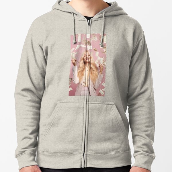 Blonde Woman Money Zipped Hoodie