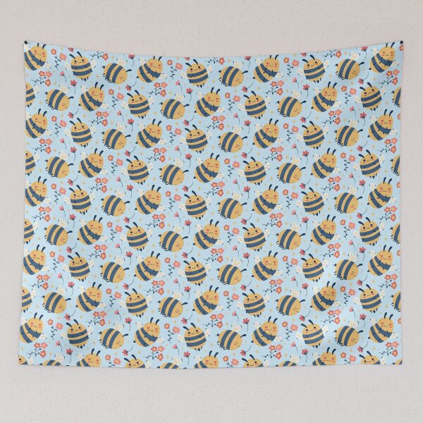 Item preview, Kawaii Bee Pattern designed and sold by sunburstdesigns.