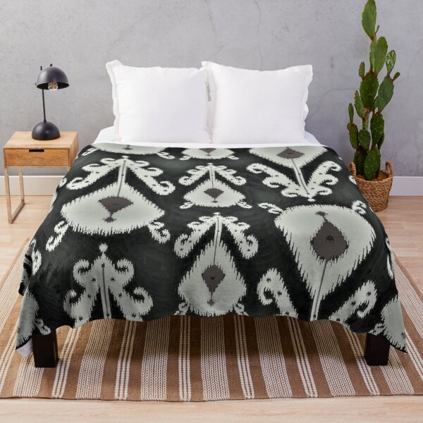Item preview, Pomegranate flower, Ikat print fabric,  designed and sold by LeFabriqueOuz.