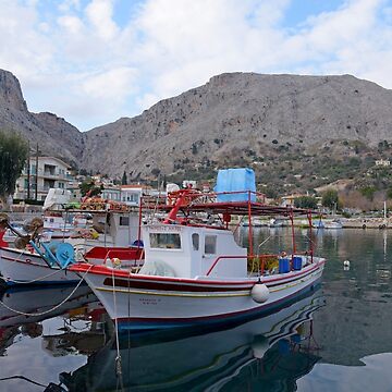 Sticker fishing boats in Greece. 