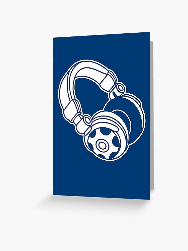 headphones silhouette greeting card by no doubt redbubble redbubble