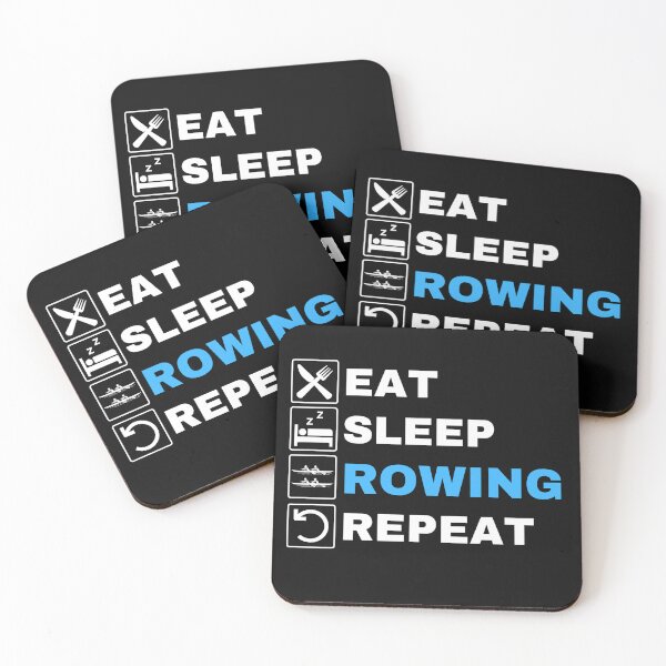 Item preview, Eat Sleep Rowing Repeat, Blue, Erg Rowing Crew, Rowing Oar, Row Crew designed and sold by Cryptohaven.