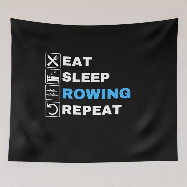Item preview, Eat Sleep Rowing Repeat, Blue, Erg Rowing Crew, Rowing Oar, Row Crew designed and sold by Cryptohaven.