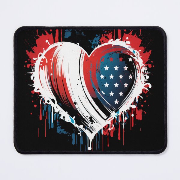 Item preview, USA flag heart designed and sold by Zaolta.