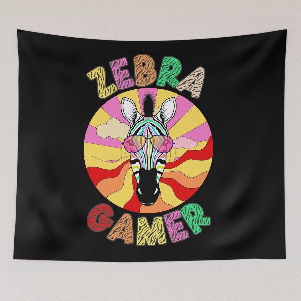 Item preview, Zebra Gamer - Retro Style Design with Cool Sunglasses-Wearing Zebra designed and sold by ElLocoMus.