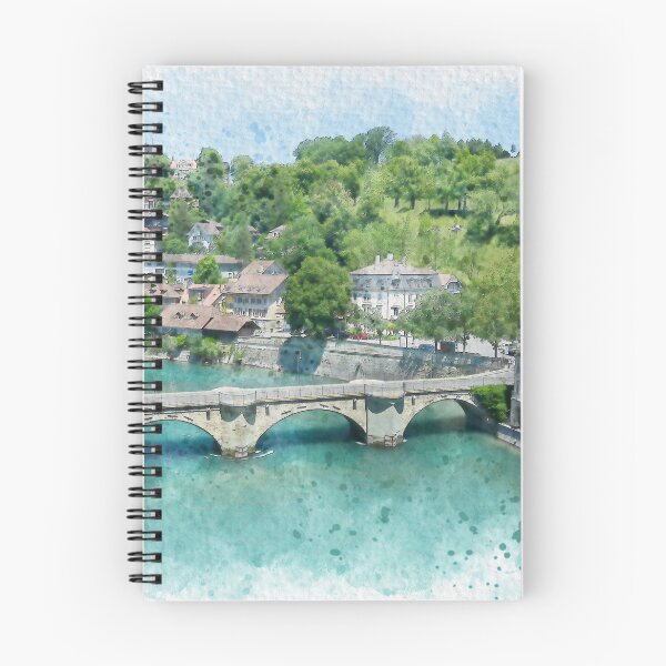 Item preview, Aare River in Bern, Switzerland Watercolor designed and sold by TwoSmallPtatoes.