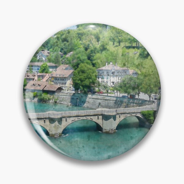 Item preview, Aare River in Bern, Switzerland Watercolor designed and sold by TwoSmallPtatoes.