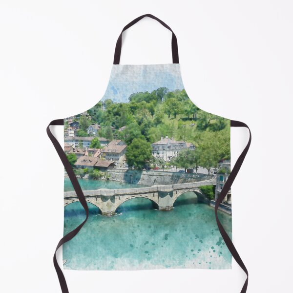 Item preview, Aare River in Bern, Switzerland Watercolor designed and sold by TwoSmallPtatoes.