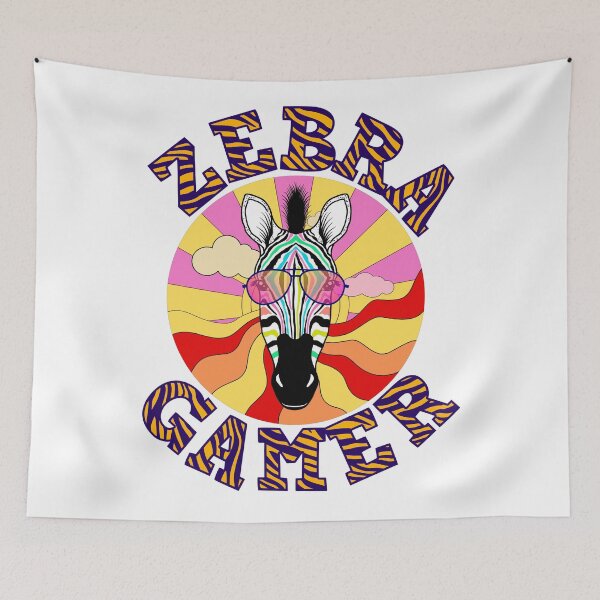 Item preview, Zebra Gamer - Retro Style Design with Cool Sunglasses designed and sold by ElLocoMus.