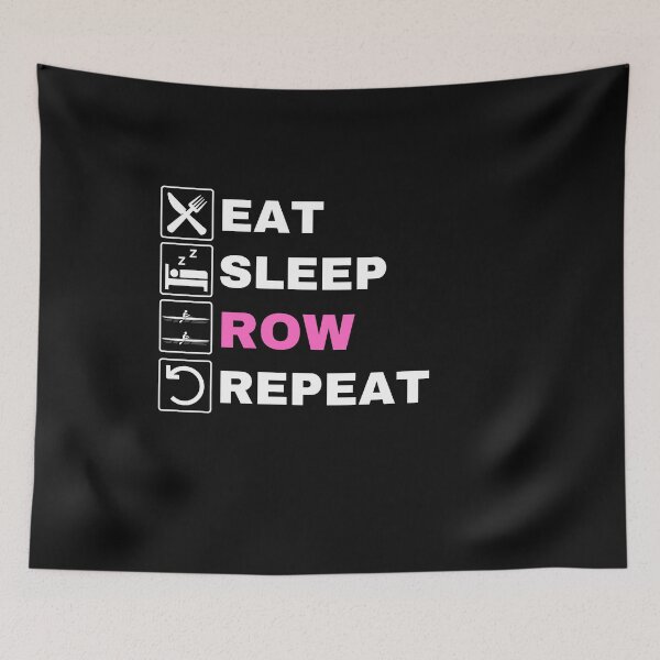 Item preview, Eat Sleep Row Repeat, Pink, Erg Rowing Crew, Rowing Oar, Row Crew designed and sold by Cryptohaven.