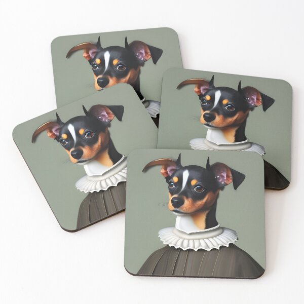 Item preview, Toy terrier in renaissance ruff collar designed and sold by lulu-o-lulu.