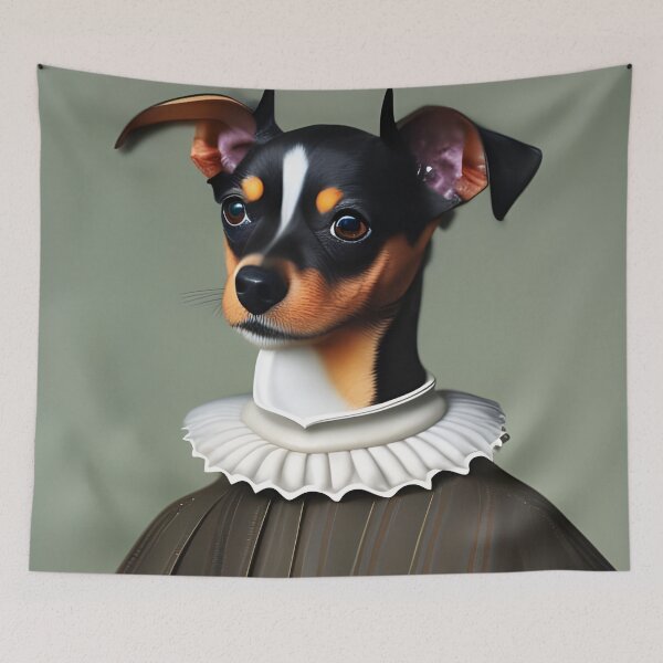 Item preview, Toy terrier in renaissance ruff collar designed and sold by lulu-o-lulu.