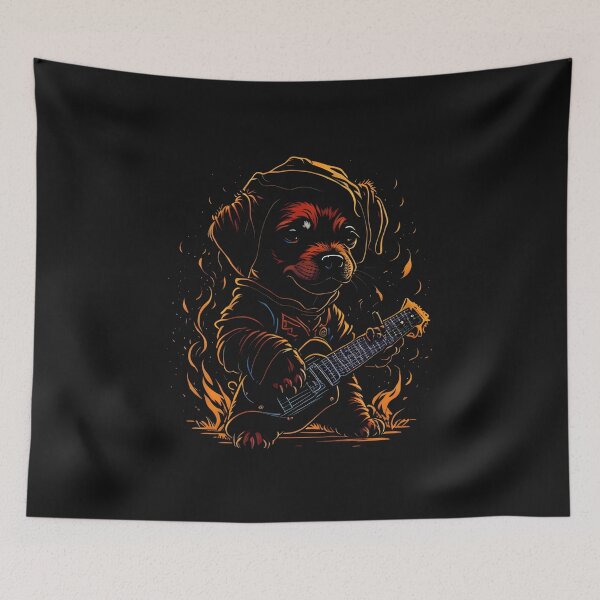 Item preview, Pawsome Pals: Our Furry Friend Playing A Guitar - Our Funny & Cute Dog Design designed and sold by Chromatic-Art.