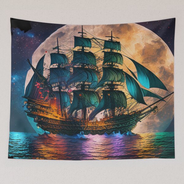 Item preview, Pirate Ship Nighttime Sailing designed and sold by Satorizations.