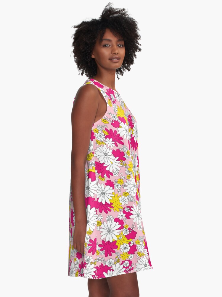 Pink dress with outlet yellow flowers