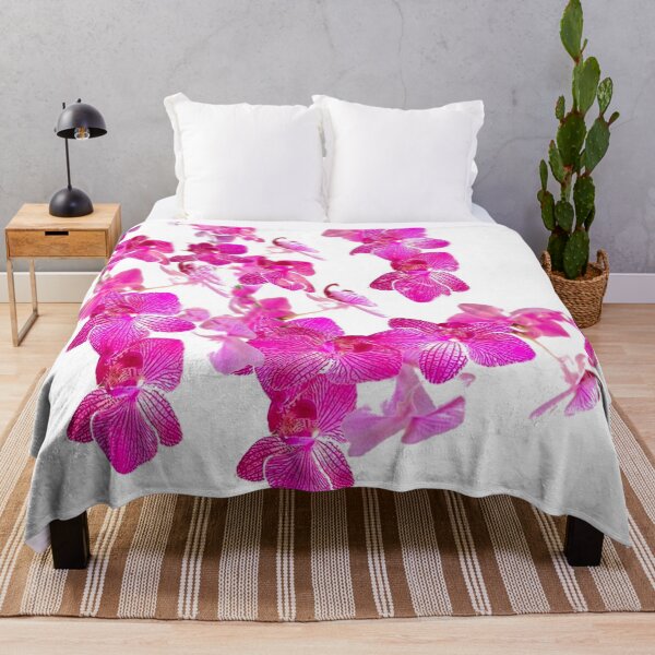 Item preview, FUCHSIA PINK ORCHIDS PATTERNS WHITE ART  designed and sold by sharlesart.