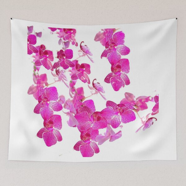 Item preview, FUCHSIA PINK ORCHIDS PATTERNS WHITE ART  designed and sold by sharlesart.