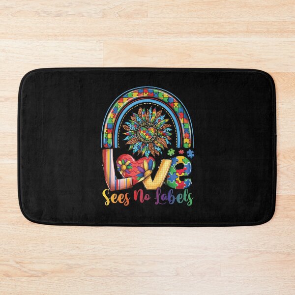 Item preview, Love Sees No Labels Autism Awareness Month Rainbow designed and sold by GravitiTees.