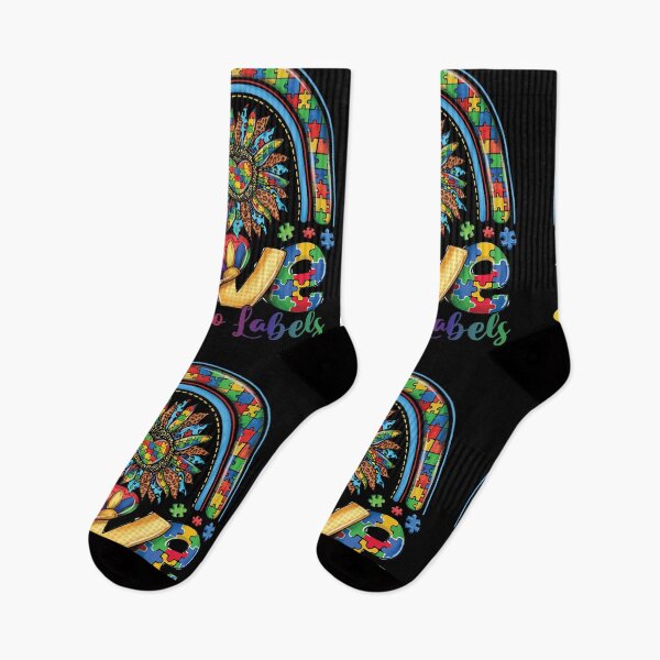 Item preview, Love Sees No Labels Autism Awareness Month Rainbow designed and sold by GravitiTees.