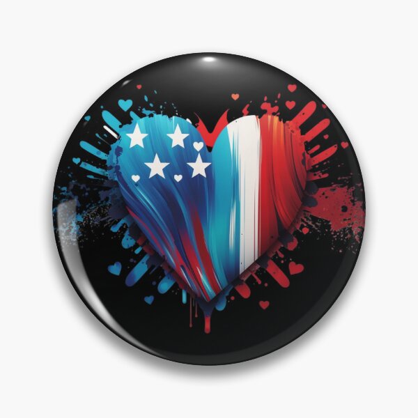Item preview, USA flag heart designed and sold by Zaolta.