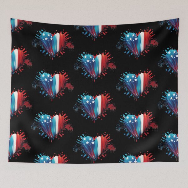 Item preview, USA flag heart designed and sold by Zaolta.