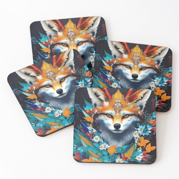 Item preview, Fox maximalist abstract art designed and sold by lulu-o-lulu.