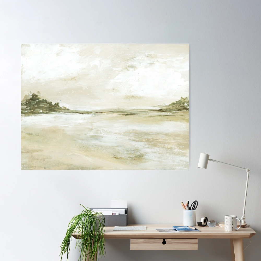  Brown Beach Landscape Painting Modern Neutral Simple