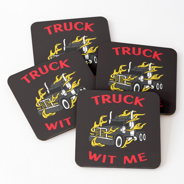 Item preview, Flaming Trucker Truck Wit Me BlkR designed and sold by TeamsterLife.