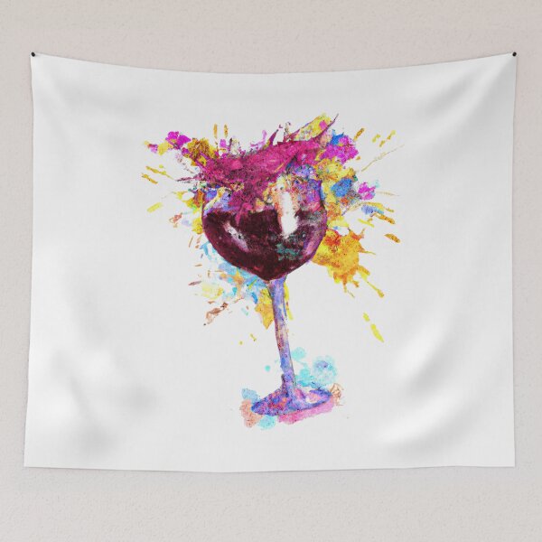 Item preview, Colorful Glass of Wine - Wine Shirt designed and sold by Rich Summers Art.
