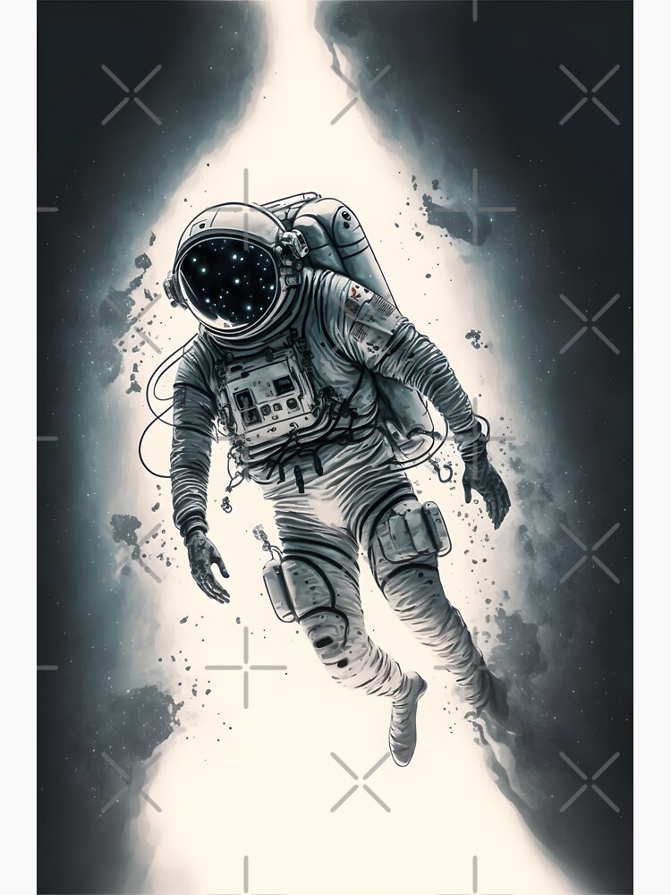 Floating Cosmonaut Spaceman Vinyl Sticker