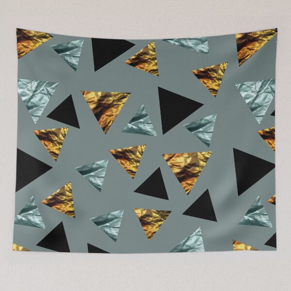 Item preview, Metallic Triangle design Geometric Abstract art work with triangles designed and sold by Thilaniz.