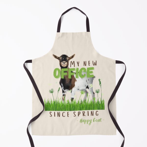 Item preview, happy goat on meadow - my office since spring designed and sold by PositiveIdeas.