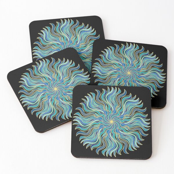 Item preview, Large golden wave mandala designed and sold by DaveDanchuk.