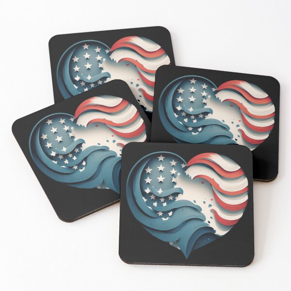 Item preview, USA flag heart designed and sold by Zaolta.