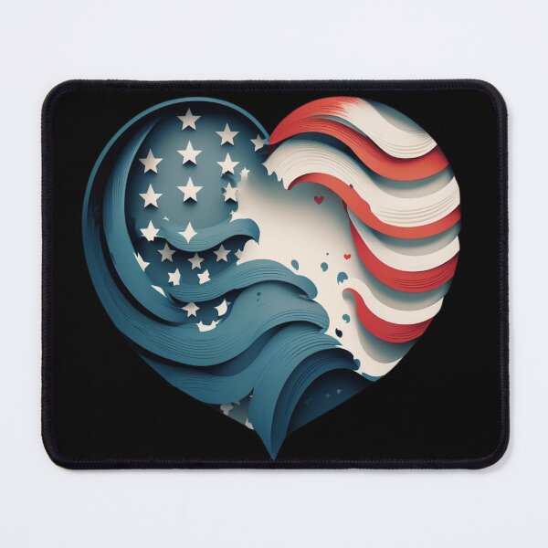 Item preview, USA flag heart designed and sold by Zaolta.