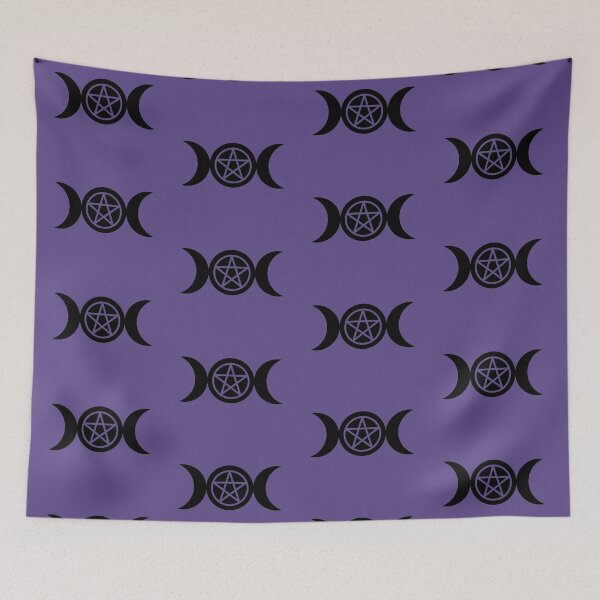 Item preview, Goddess and Pentacle Symbols – Black on Ultra Violet Purple designed and sold by MagicalCreative.