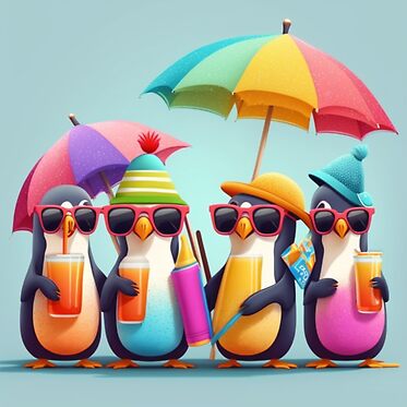Picnic of a Group of Penguins