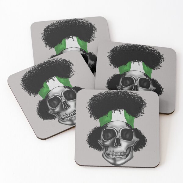 Item preview, Cool Big Afro Nigeria Skull, Black History African Pride designed and sold by johnnie2749.