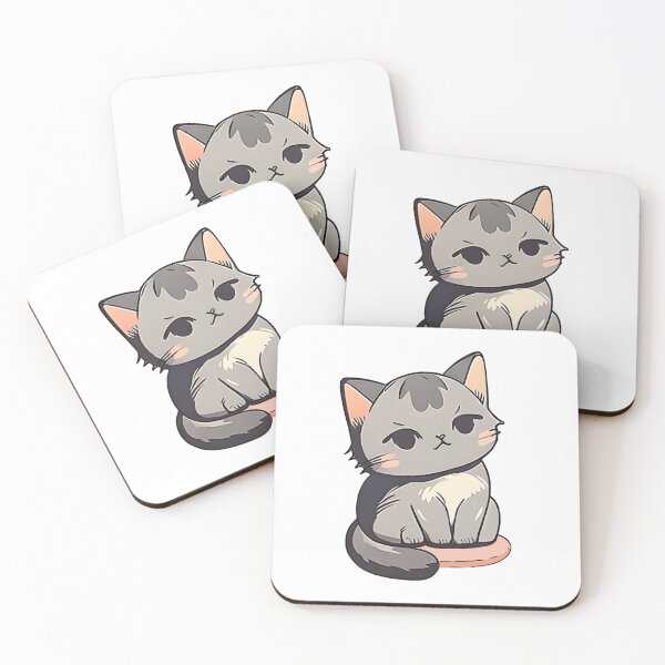 Item preview, Cute Kawaii Grey Gray Kitten Cat designed and sold by ntamime.