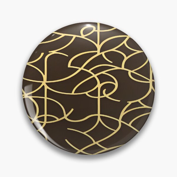 Item preview, Geometric Abstract Swirls and Twirls Yellow Gold Color with Brown Background designed and sold by deniselynnimage.